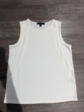 Banana Republic Cream Lace-Trim Sleeveless Tank